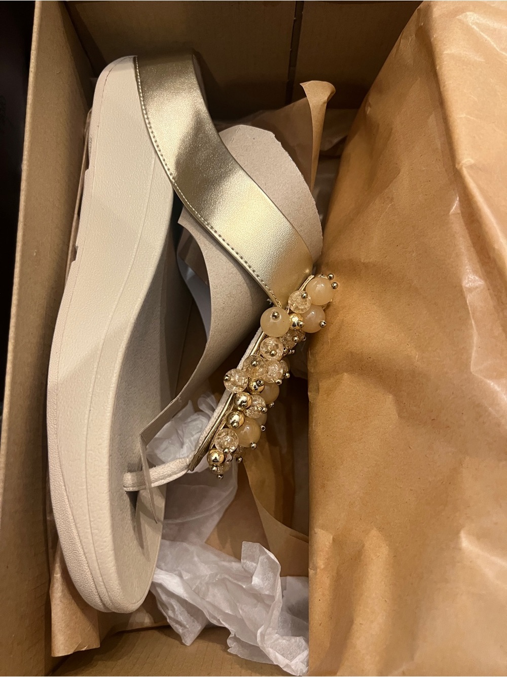 Women's Size 9 Fino Bead Cluster Toe Post Slip-On Sandals - Picture 7 of 8